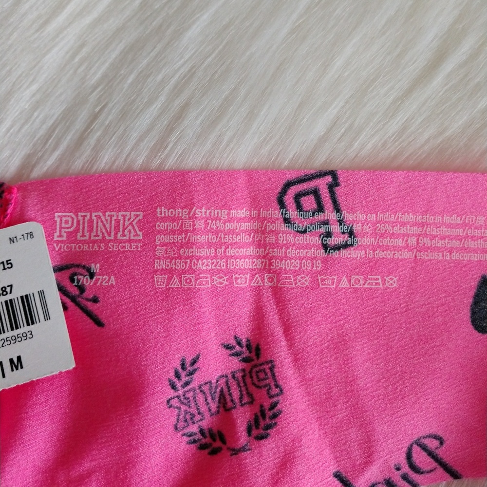 PINK VICTORIA'S SECRET THONG SIZE M - Picture 3 of 4